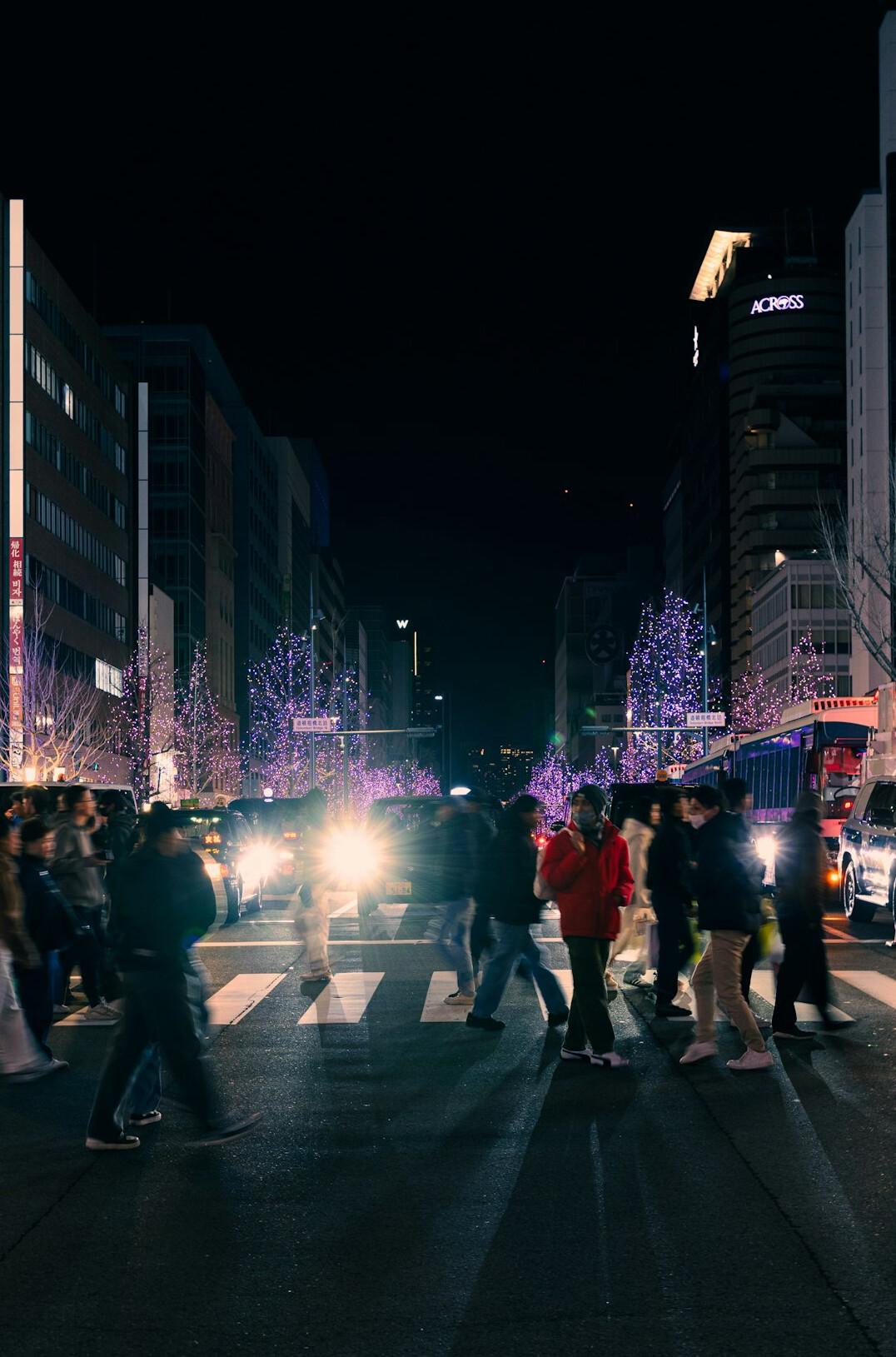 crowd at night street