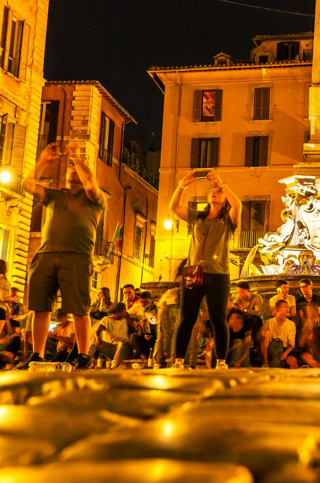 people watching street event